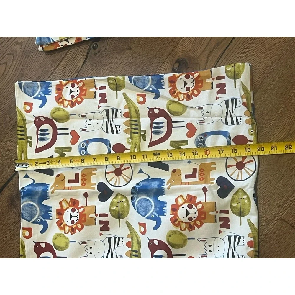 Safari Animal Alphabet Cotton Throw Cushion Cover Nursery Decor 18x18 MultiColor